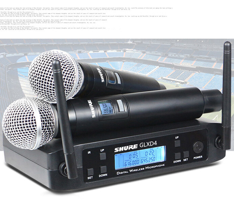 Shure GLXD4 (versión de frecuencia fija, 2 micrófonos, distancia de recepción de 30M)